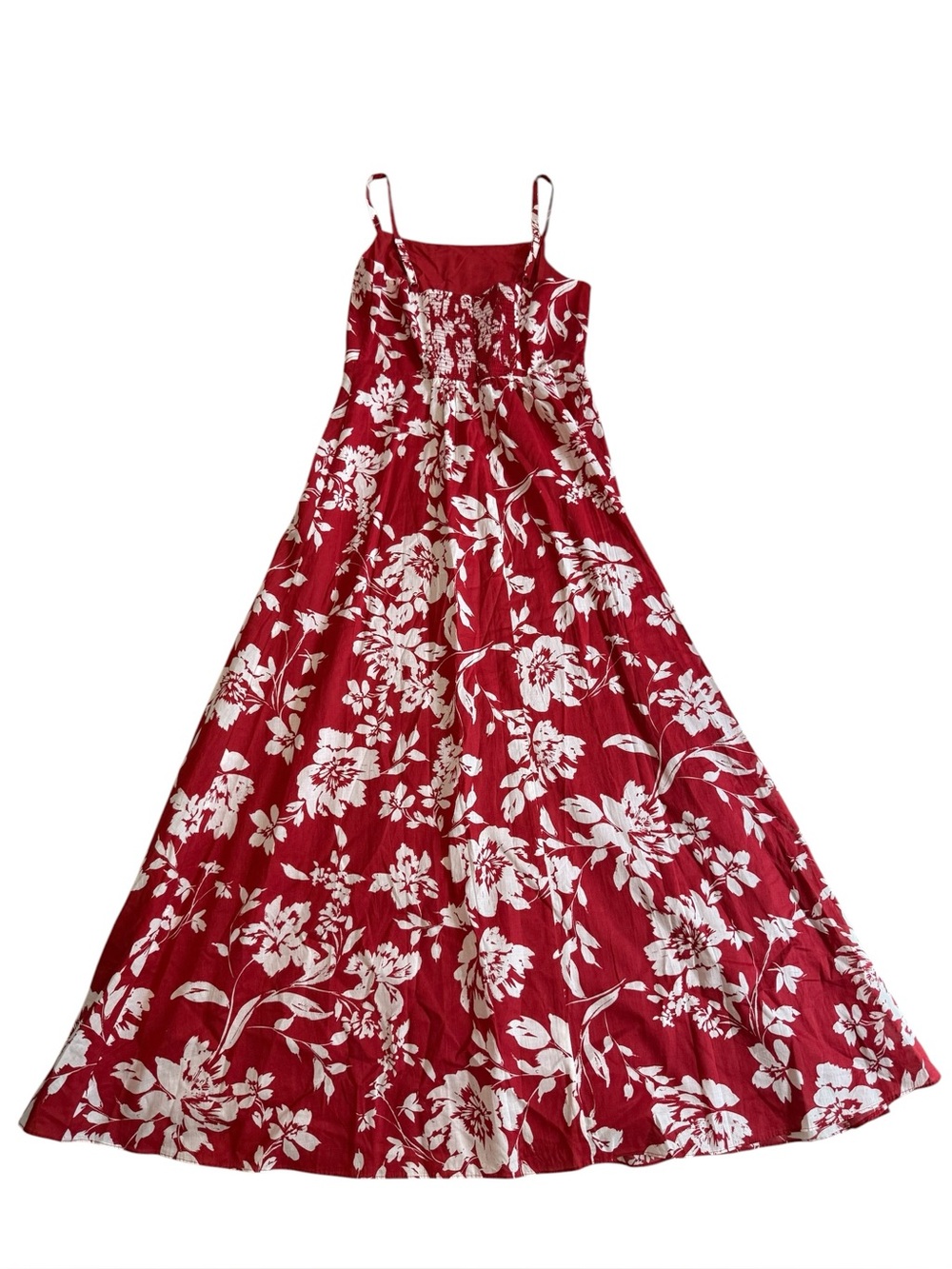Madewell Square-Neck Tank Dress in Floral Red and White Size 2 - Picture 5 of 7